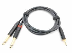 Кабель аудио 3.5-2х6.3мм, 1м ZZ-CABLE E35-3,5-2J-0100-0