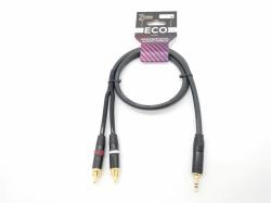 Кабель аудио 3.5мм-2хRCA, 1м ZZ-CABLE E51-3,5-2RCA-0100-0