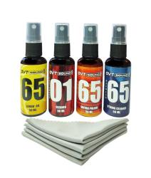 Комплект для ухода за гитарой 50мл: лимонное масло, 2 очистителя, полироль, 4 салфетки OVTSound oil_cl_pol_sc_4n_50