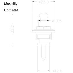 Крепление ремня с блокировкой, золото, (в комплекте 2шт) MUSICLILY M184-2