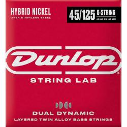 Комплект струн для 5-струнной бас-гитары, никель/сталь, 45-125 DUNLOP DBHYN45125 Dual Dynamic