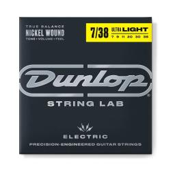 Комплект струн для электрогитары, никелированные, Ultra Light, 7-38 DUNLOP DEN0738