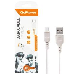 Сетевое зарядное устройство GP1U 1USB 2.4A 12W, белый GOPOWER 00-00018569