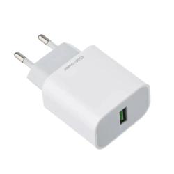 Сетевое зарядное устройство GPQC07 1USB 18W QC3.0, белый GOPOWER 00-00022767