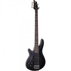 5-струнная леворукая бас-гитара, 24 лада, цвет глянцевый черный SCHECTER OMEN-5 BLK L/H