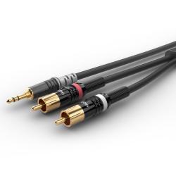 Аудиокабель BASIC+, 3,5 Jack stereo  2 x RCA, 3 м, разъемы HICON SOMMER CABLE HBA-3SC2-0300