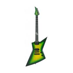 Электрогитара, форма Explorer, HH, T-o-m, цвет зеленый берст, чехол SOLAR GUITARS E2.6LB