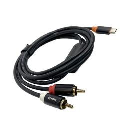 Несимметричный аудиокабель USB Type-C - 2 х RCA тюльпана E-SHINE ES-8313T