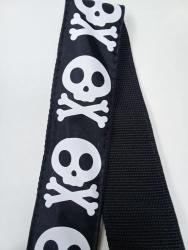 Ремень для гитары, черный, аппликация Веселый Роджер MEZZO MZ-RG-5-1ApJRogerBk