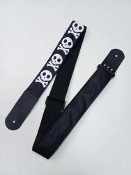 Ремень для гитары, черный, аппликация Веселый Роджер MEZZO MZ-RG-5-1ApJRogerBk
