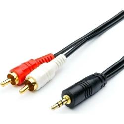 Кабель AUX 3.5мм-2xRCA 1.5м ПВХ черный в пакете GOPOWER 00-00027488