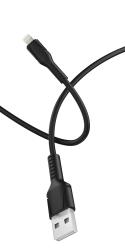 Кабель GP21L USB (m)-Lightning (m) 2.4A силикон черный GOPOWER 00-00028370