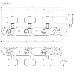 Колки для классической гитары, позолота GOTOH 35G-420 GD