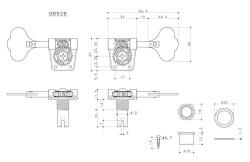 Колки басовые RES-O-LITE 5 стр 3+2, никель, BULK GOTOH GB528 3+2