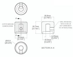 Ручка потенциометра Fender USA, хром PARTSLAND KTSD635-SJ-CR