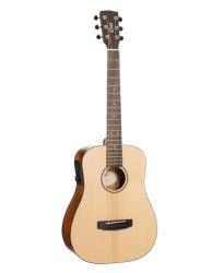 Электро-акустическая гитара, цвет натуральный, с чехлом CORT Earth-GO-OP-wbag