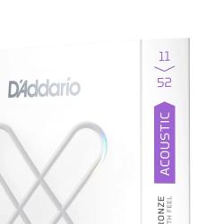 XS Комплект струн для акустической гитары, бронза 80/20, 11-52 D'ADDARIO XSABR1152