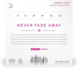 XS Nickel Струны для электрогитары, никелированные, 09-42, 3 комплекта D'ADDARIO XSE0942-3P