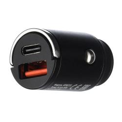Автомобильное З/У GPQC12 1USB+1Type-C 22.5W Mini черный GOPOWER 00-00028409