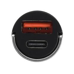 Автомобильное З/У GPQC12 1USB+1Type-C 22.5W Mini черный GOPOWER 00-00028409