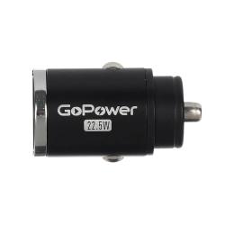 Автомобильное З/У GPQC12 1USB+1Type-C 22.5W Mini черный GOPOWER 00-00028409