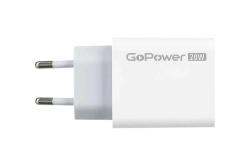 Сетевое зарядное устройство GPQC08, 1USB+1Type-C, 20Вт QC3.0, белый GOPOWER 00-00028401