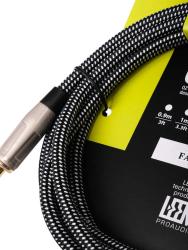 Кабель инструментальный, черный/белый, 3м LEEM FAS-3(BK/WH)