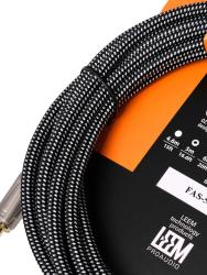 Кабель инструментальный, черный/белый, 5м LEEM FAS-5(BK/WH)