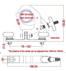 Струбцина крепежная, 42-61мм LFocus ZD116P126-L106
