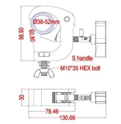 Струбцина крепежная, 38-52мм, М10 LFocus 668P130-SM10D