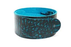 Ремень для гитары, кожаный, голубой тигина MAMBA STRAPS MB6061-125