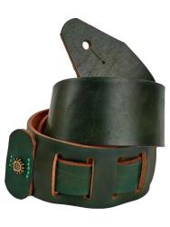 Ремень для гитары, кожаный, зеленый ROOT NOTE GS6002-GN