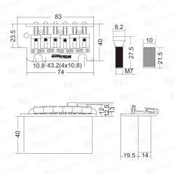 M Series Бридж тремоло, золото WILKINSON WOV05-GD