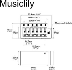 M Series Бридж тремоло, золото WILKINSON WOV09-GD