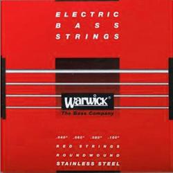 Струны для 4-струнной бас-гитары, калибр 40-100, сталь, 42210 ML 4 WARWICK Red Label Stainless Steel 4-String Set Medium Light 40-100