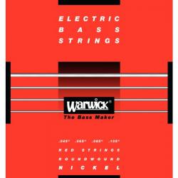 Струны для 4-струнной бас-гитары, калибр 45-105, никель, 46200M4 WARWICK Red Label Nickel Steel 4-String Set Medium 45-105