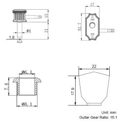 Колковая механика GUYKER GK-44CSP 3R3L