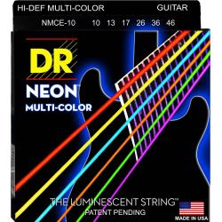 Струны для электрогитары, калибр 10-46 DR STRINGS NMCE-10 Neon Multi-Color Electric Medium 10-46
