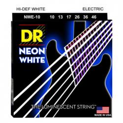 Струны для электрогитары, калибр 10-46 DR STRINGS NWE-10 Neon White Electric Medium 10-46