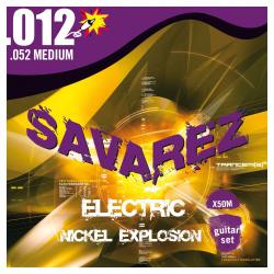 Струны для электрогитары, калибр 12-52, никелевое покрытие SAVAREZ X50M Electric Nickel Explosion Medium 12-52
