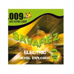 Струны для электрогитары, калибр 9-42, никелевое покрытие SAVAREZ X50XL Electric Nickel Explosion Extra Light 9-42