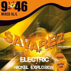 Струны для электрогитары, калибр 9-46, никелевое покрытие SAVAREZ X50XLL Electric Nickel Explosion Mixed Light 9-46