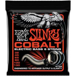 Струны для бас-гитары 6 струнной ERNIE BALL 2739 Cobalt Slinky 32-130