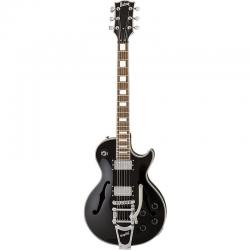 Электрогитара типа Gibson® Les Paul® Hollowbody Groovy, полуакустика, Bigsby, BURNY BLC75 BLK