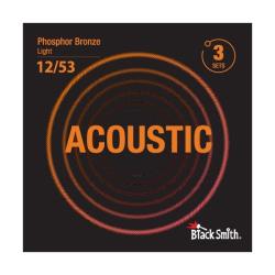 Струны для акуст гитары, 12-53, фосфор бронза, 3 пачк BLACKSMITH Phosphor Bronze Light 12/53 3 Sets