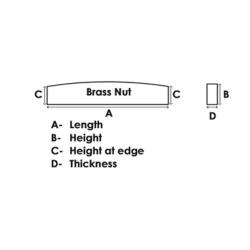 Заготовка под порожек латунная (A=41.0mm B=4.0mm C=4.0mm D=3.0mm) HOSCO NNB-1