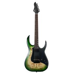 Электрогитара со встроенным процессором, HH, цвет зеленый берст MOOER Mooer GTRS M810 Green Burst