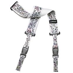 Ремень для гитары STEVE VAI CLIPLOCK® — ART GUITAR STRAP WHITE, Серия Cliplock Guitar Straps, Матери... DIMARZIO DD2242