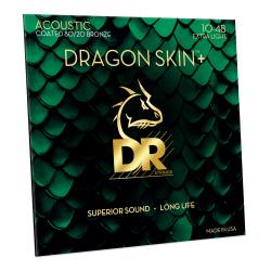 Струны для акустической гитары, Калибр: 10-48, Серия: DRAGON SKIN+™, Обмотка: бронза 80/20, Покрытие: микротонкое DR STRINGS DA8-10