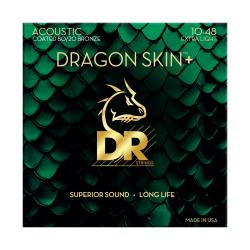 Струны для акустической гитары, Калибр: 10-48, Серия: DRAGON SKIN+™, Обмотка: бронза 80/20, Покрытие... DR STRINGS DA8-10